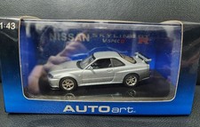 AUTOart Nissan Skyline R34 GT-R V-Spec II Silver 1/43 Collectible 13+