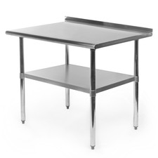 Stainless Steel Kitchen Restaurant Prep Work Table with Backsplash - 24" x 36"