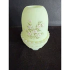 Fenton Custard Glass Fairy Lamp Hand Painted Floral Signed Beth M Vintage Glows