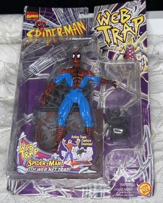 Marvel Comics Spider-Man With Web Net Trap Action Figure Toy Biz - Damaged Box