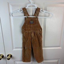 Kids Vintage Oshkosh B'Gosh Corduroy Overalls Brown Made in USA Vestbak