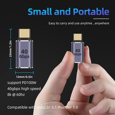 USB C Extender Adapter 2 Pack , USB C Male to Female USBC Extension