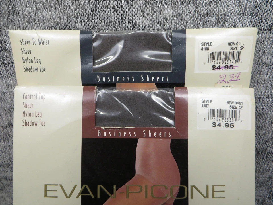 Pantimedias transparentes Evan Picone Business para mujer talla 2 nuevas grises pierna de nailon transparente Foto 4 de 4