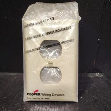 Lot of 8 Cooper PJ8V Ivory Duplex Outlet Unbreakable Nylon Mid-Size Wallplate