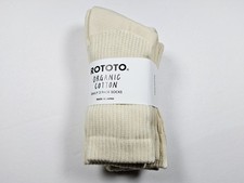 Paquete diario de 3 calcetines Rototo mezcla de algodón orgánico todo pila, pila crew, acanalados talla M