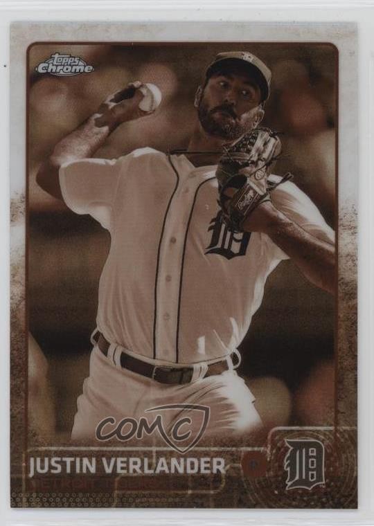 2015 Topps Chrome Sepia Refractor Justin Verlander #191 ig3