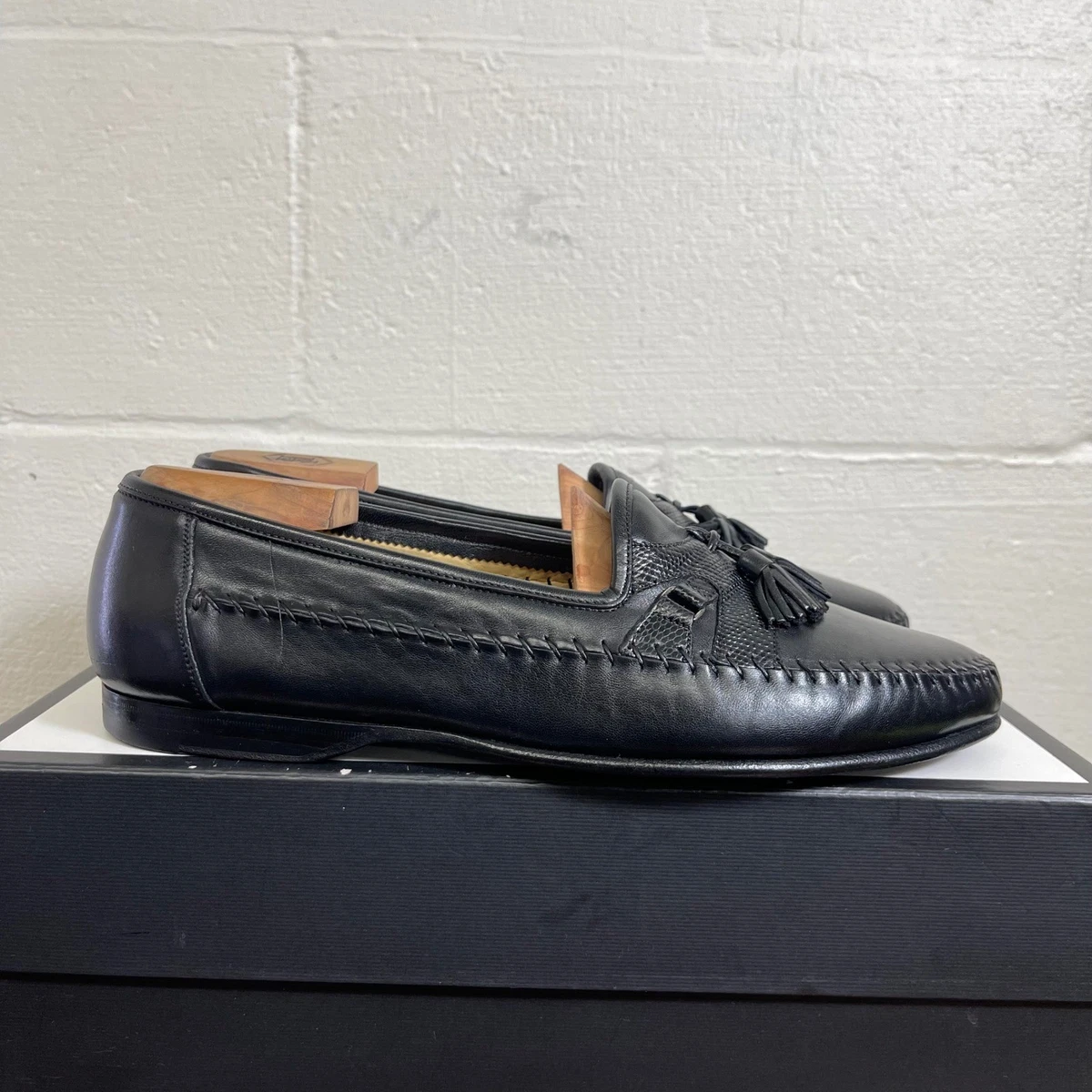 Santoni 421503 Black Leather Kiltie Tassel‎ Loafers Dress Shoes Men\'s 11.5 EE Santoni Tassel leather loafers - Black - Men|MCNC18458SA4BPOHN01 main image 2