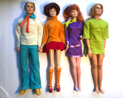 Scooby-Doo Velma Daphne Shaggy Fred Fashion Doll Lot of 4 2002 Mattel