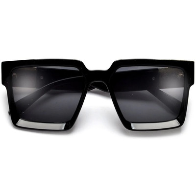 Classic Hip Hop Rapper Gangster SUN GLASSES Black Frame Gold Medallion Dark Lens