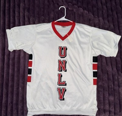 Throwback Vintage 90 s UNLV Runnin  Rebels #30 White Warmup Basketball Jersey XL