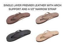 Women's Rainbow Sandals Narrow Strap Premier Leather - 301ALTSN MULTI-COLORS 