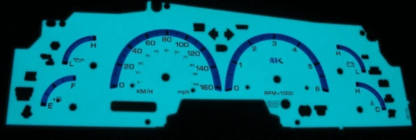 in Kilometers KPH Fits 99 00 01 02 Ford F150 Expedition White Face Glow Gauges - Image 2 of 4