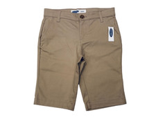 Old Navy Boy's Khaki Cotton Stretch Adjustable Waist Bermuda Shorts Size 12