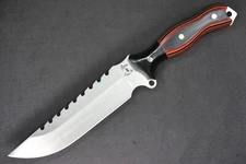 Busse Custom TacSaw 7 .215” Satin INFI Black G10 G-rexed Red Tequila Sunrise G10