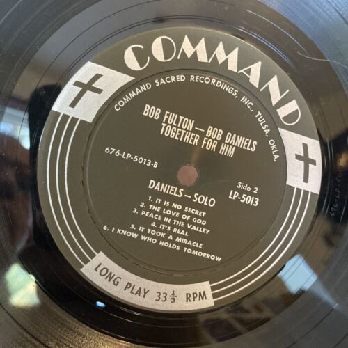 Bob Fulton Bob Daniels SIGNED Together For Him Gospel LP Command LP5013 VG - Picture 14 of 15