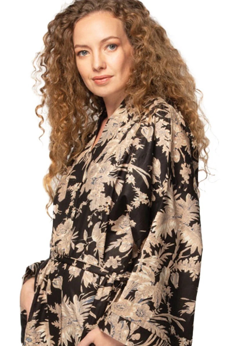 JPHCHSC Kimono in Raso da Donna Accappatoi e Vestaglie Satin Sexy Kimono Donna per Sposa Camicia