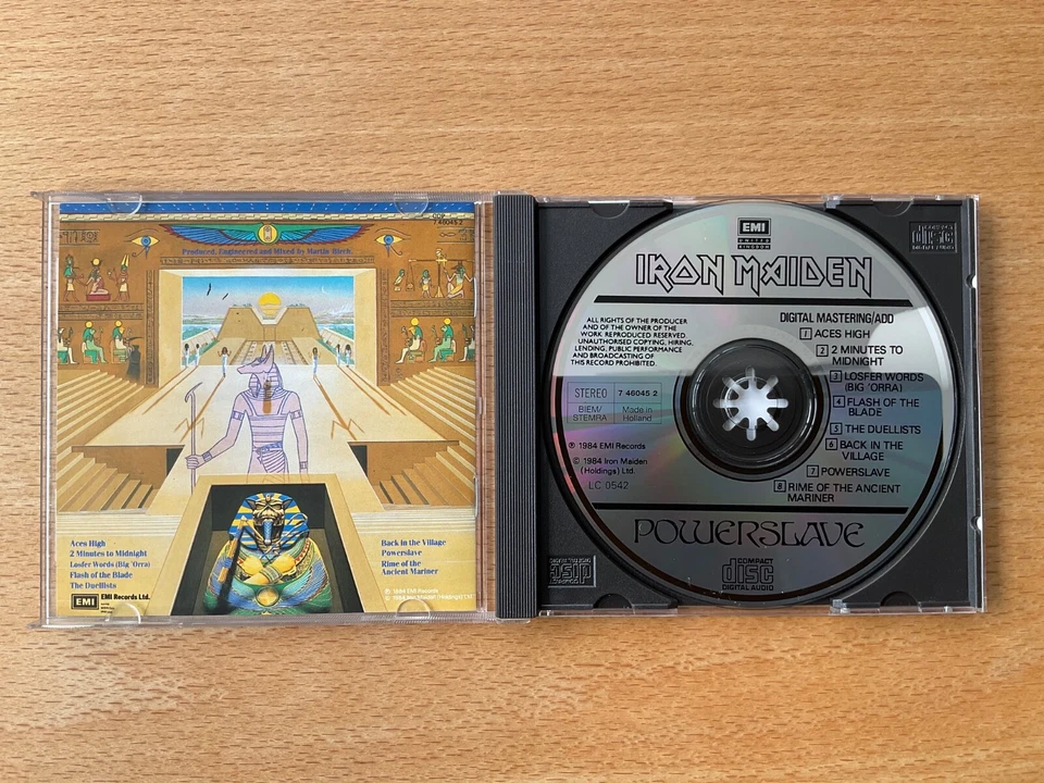 CD Iron Maiden - Powerslave, 1st press 1984, Made in Holland, sehr gut very good - Bild 3 von 4
