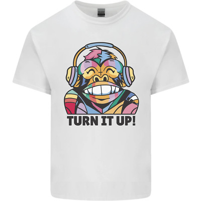 Turn It Up Monkey DJ Kopfhörer Musik Kinder T-Shirt Kinder