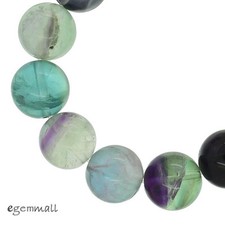 17 Rainbow Fluorite Round Beads 12mm 8" 85349