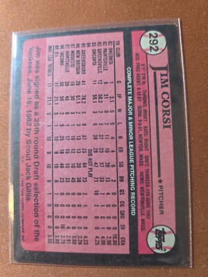 1989 Topps - Jim Corsi #292 (RC) | eBay