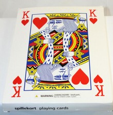 SPILLEKORT Playing Cards Full Deck Oversized Standard Cards 11" x 8" Magic