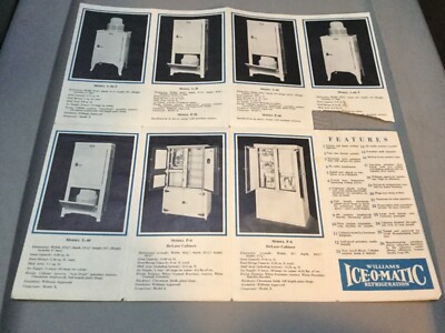 1932 Williams Ice-O-Matic Electric Refrigerator Catalog folder of entire line