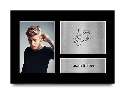 justin bieber サイン入り写真 Justin Bieber Signed Pre Printed Autograph A4 Photo Gift For a Pop