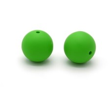 5 pc. Bright Green Silicone 15mm beads Food Grade silicone Solid color 121191048