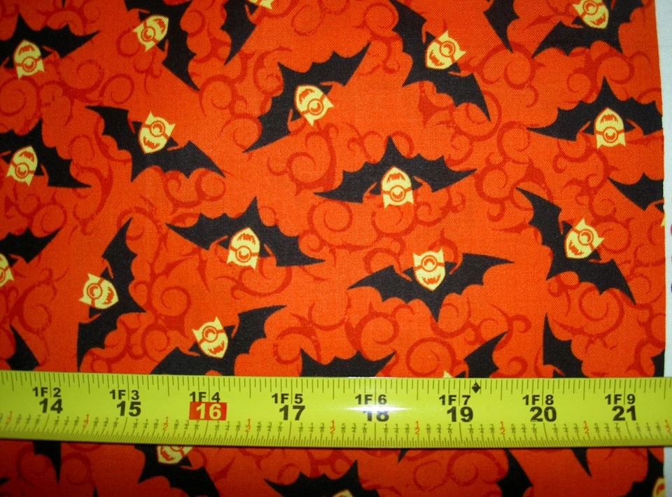 Bat Bats Minion Minions Bite Me colmillos colmillos gafas naranja 24512 R QT tela  Foto 2 de 3