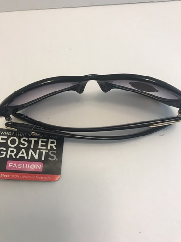 Foster Grant Women Fashion Sunglasses BLK W/ Gold On Side UVA UVB Protection - Picture 7 of 11
