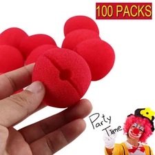 100pcs Soft Foam Red Clown Nose For Circus Halloween Costume Party Supplies 5cm
