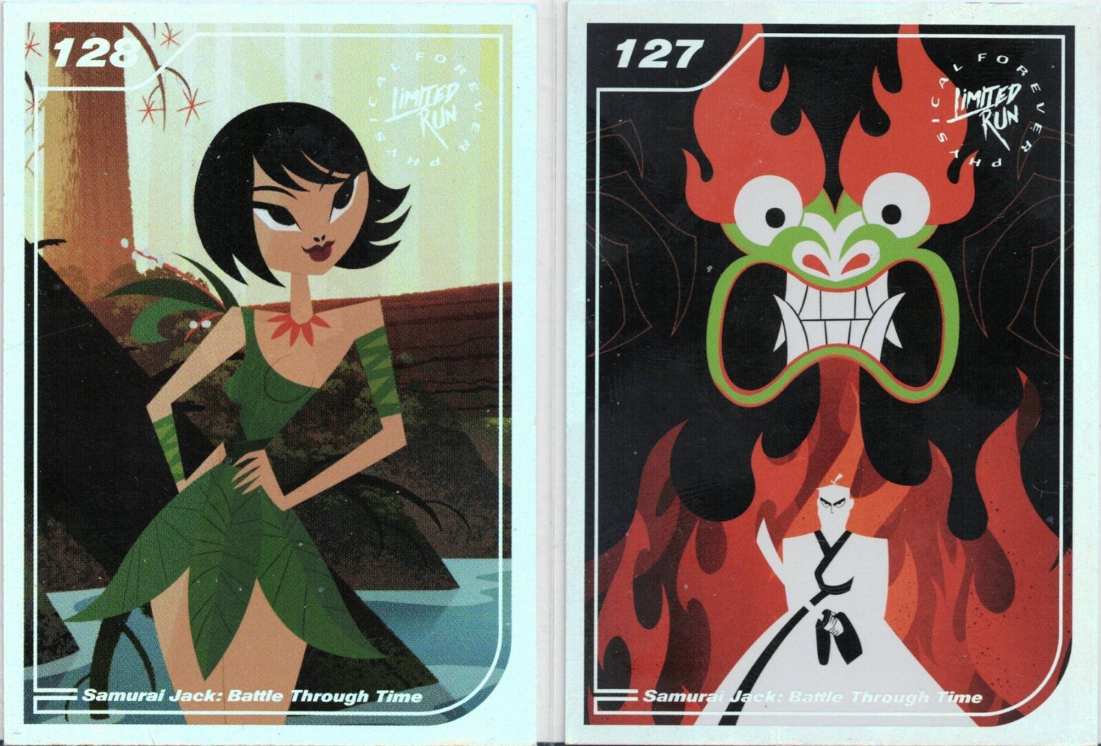 Tarjeta coleccionable Samurai Jack Limited Run Games plateada #127 #128 nueva sin pliegues como nueva