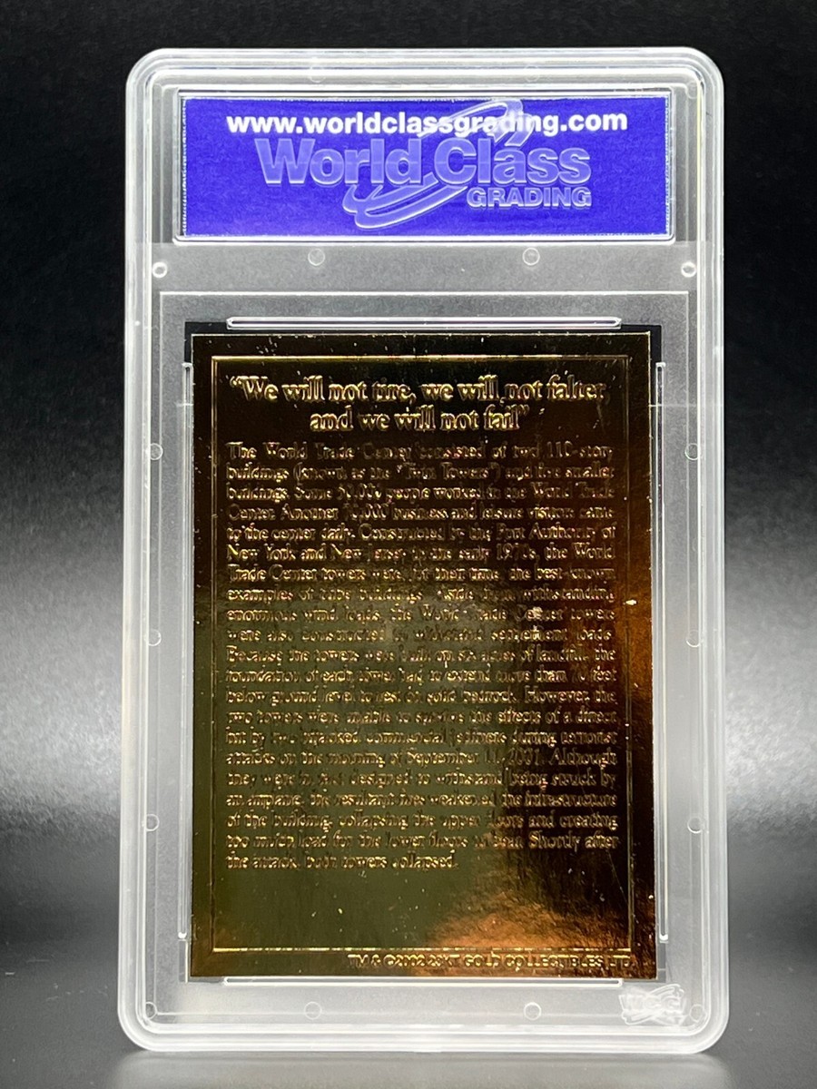 Never Forget Twin Towers and Lady Liberty 9/11/01 23k Gold Foil