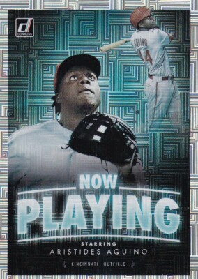 2020 DONRUSS VECTOR PARALLELS RC ARISTIDES AQUINO CINCINNATI REDS PLAYING - H754