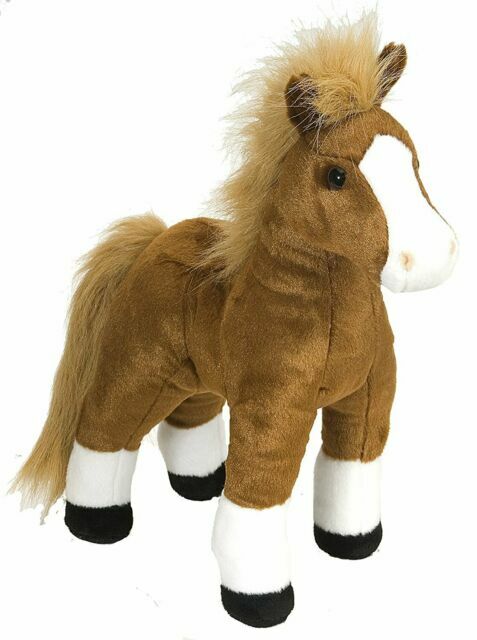 NEW WILD REPUBLIC CUDDLEKINS 12"" BROWN HORSE PLUSH CUDDLY SOFT TOY PONY TEDDY