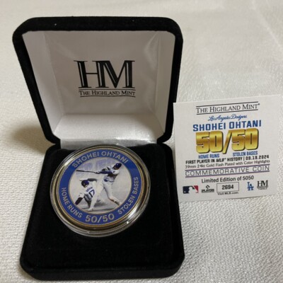 Shohei Ohtani 50/50 記念コイン 限定5050個 Dodgers Shohei Ohtani 50-50 Achievement Gold Coin (24kt Gold