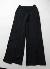 Balera Women's Soft Stretch French Terry Split-Hem Pants CG2 Black Medium