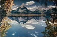 Vintage Postcard Grand Tetons from Jackson Lake, Wyoming JQ7