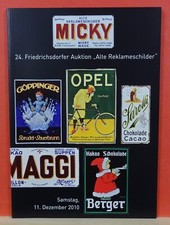 Micky Waue Auktionskatalog 24. Auktion 11.12.2010 Reklameschilder Emailschilder