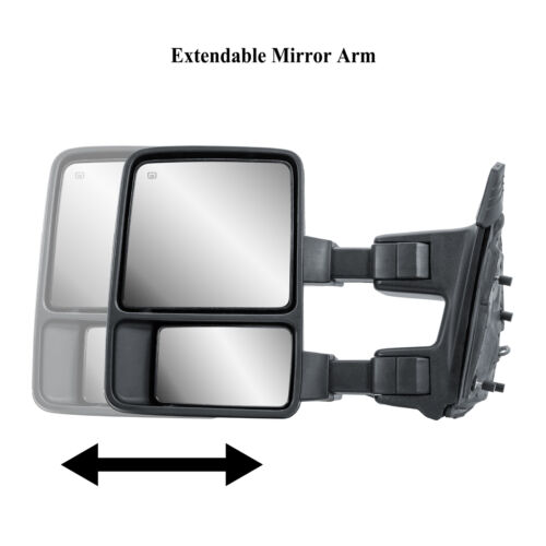 Tow Mirror For 2009-2016 Ford F-450 F-250 F-350 Super Duty LH Power Heated Glass - Picture 6 of 12
