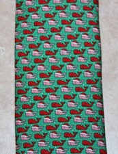 NWT Vineyard Vines Mens Naughty or Nice Santa Whale Devil Whale Carib Green Tie