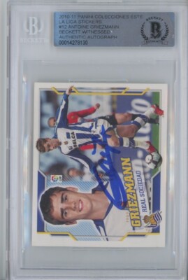 Rookie RC 2010 Antoine Griezmann Signed Panini La Liga Sticker #12 BAS Beckett