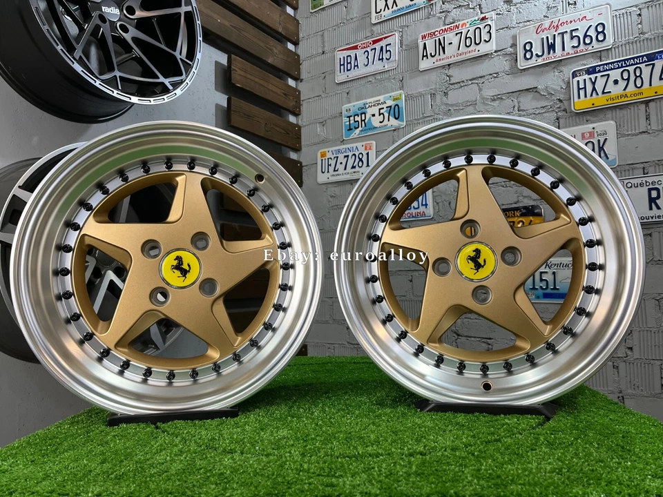 Ruedas JDM pulidas bronce estilo Ferrari 348 4x100 de 15 pulgadas: se adapta a Nissan Foto 2 de 4