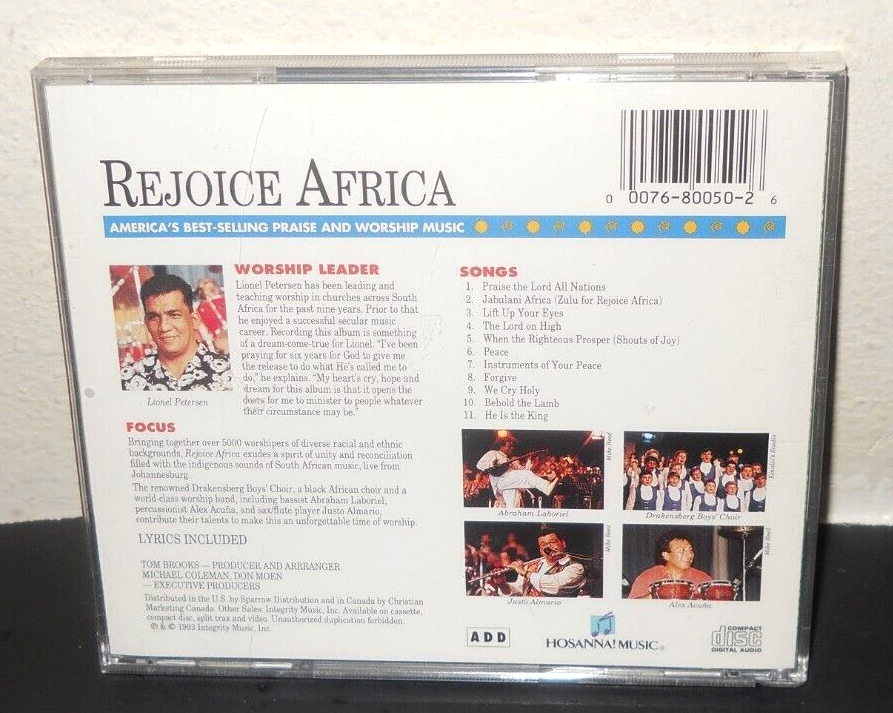 Rejoice Africa by Praise & Worship (CD, Aug-1993, Hosanna