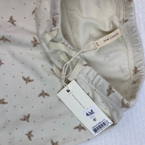 Quincy Mae Jogger Pants Girls Size 4 - 5 Y Doves Drawstring Bird Elastic Waist - Picture 4 of 6