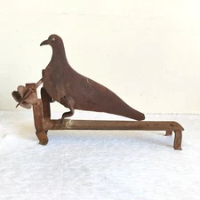19c Vintage Primitive Handmade Iron Coconut Scraper Pigeon Bird Shape Extra I608
