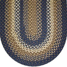 MIDNIGHT BLUE BASKET WEAVE BRAIDED AREA RUGS By COLONIAL RUG--MANY SIZES! 823
