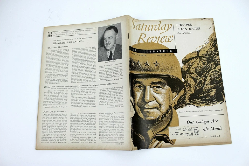 Saturday Review of Literature Magazine June 23, 1951 Omar N. Bradley Cover Foto 2 de 4