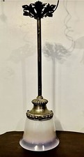 Gorgeous Antique French Rococo Bronze Drop Down Ceiling Shade Light -