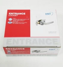 Shield Security Straight Entry Door Handle Lever 913828 Satin Nickel 2-3/8 2-3/4